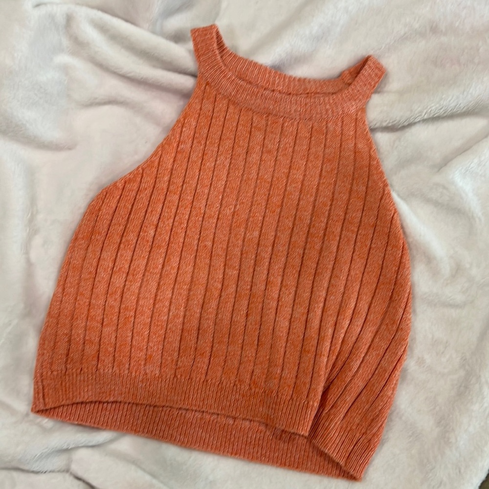 Knit Halter Tank Crop